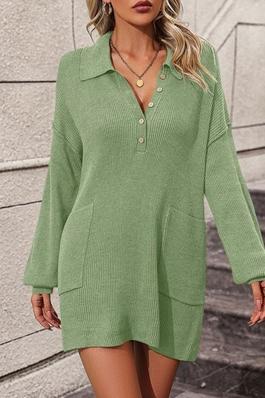 Women's Knit Sweater Dress Long Sleeve Loose Casua