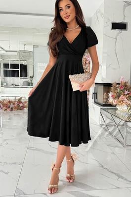 Women's V Neck Short Sleeve Maxi Dress