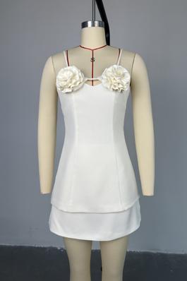 3D Floral Applique Camisole and Skirt Set