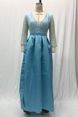 Lace Sequins Hem Tail Long Dress