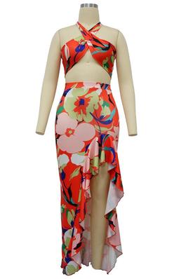 Lotus Leaf Pendulum Split Half-body Suit Dress