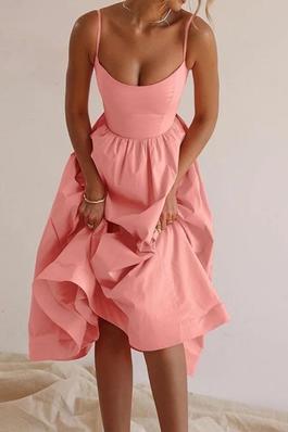 Sleeveless Semi-Pleated Maxi Dress