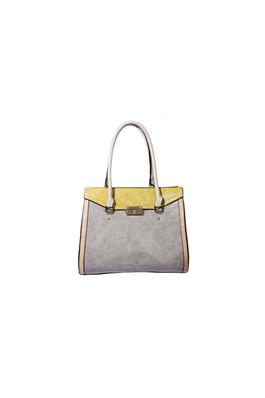 Ladies Fashion Two Tone Satchel Tote Handbag