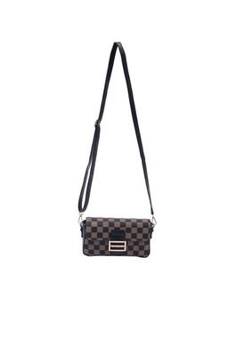 Ladies Checkered Print Fashion Cross body Handbag