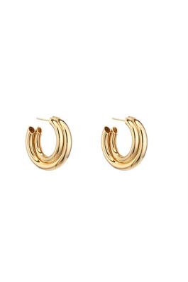 Ladies Fashion Double Thick Tubular Hoop Earring 
