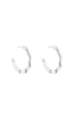 Ladies Fashion Smashed Curved Open Hoop Earring 