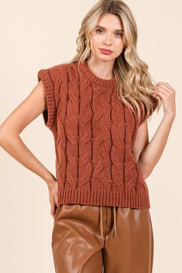 Plus Cable Knit Sweater Vest