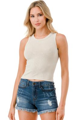 PLUS SIZE MINERAL WASH TANK TOP