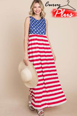 AMERICAN FLAG MAXI DRESS
