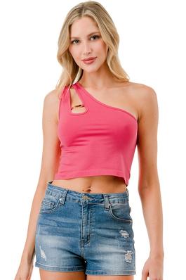 ONE SHOULDER CUT OUT TANK TOP