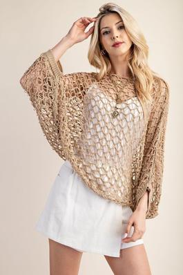 Crochet Summer Top with Long Sleeves