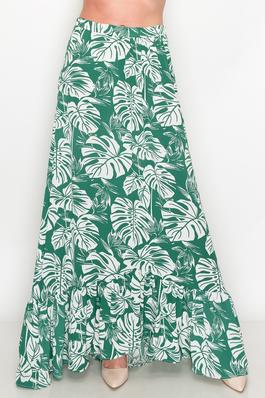 FLORAL FLARE DETAIL MAXI SKIRT