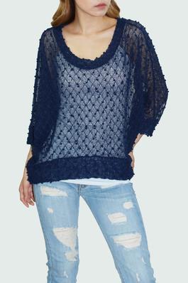 ROUND NECK CUTE TOP FITS FOR ANY OCCASION.