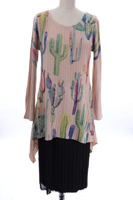SIDE TAIL LONG SLEEVE SUBLIMATION PRINT TOP