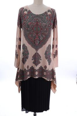 SIDE TAIL LONG SLEEVE SUBLIMATION PRINT TUNIC TOP 