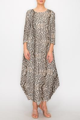  POUCH BOXY PRINTED LONG DRESS LOOSE FIT