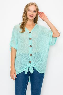 SHORT SLEEVE BUTTON FRONT TOP 