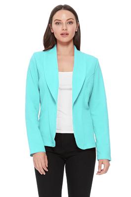 Casual, solid, waist length blazer jacket
