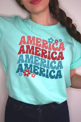 4th of July USA flag Graphic T Shirts