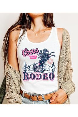 Coors Rodeo Western Graphic Racerback Tank Top