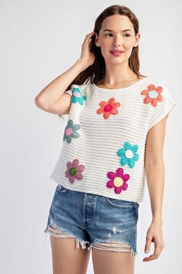 RIB KNITTING SWEATER SLEEVELESS TOP WITH CONTRAST
