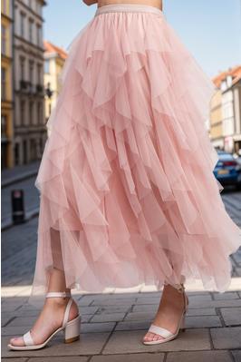 CASCADING TULLE MESH LAYERED MAX SKIRT