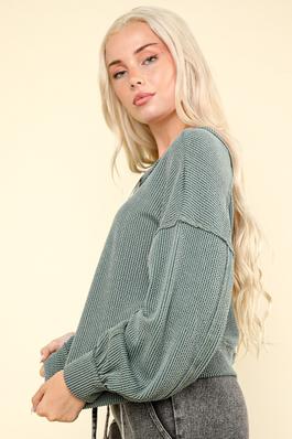 Textured Comfy Solid Knit Top