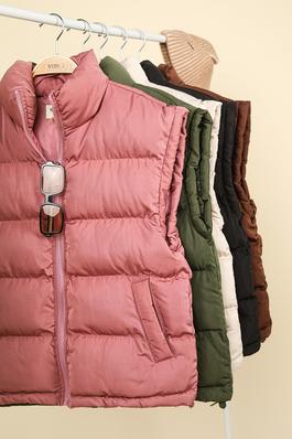 High Neck Casual Comfy Puffer Vest