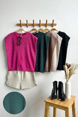 Oversized Soft Knit Sweater Vest Top