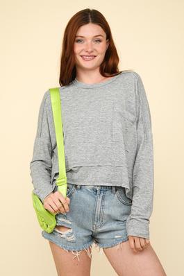 Washed Oversized Casual Knit Top