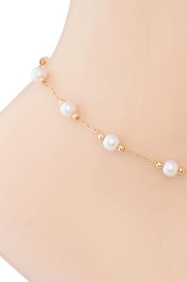 PEARL BEADED CHAIN ANKLET