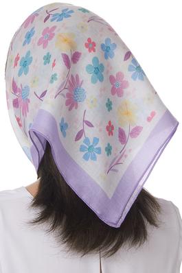 SHEER FLORAL PRINT HEAD OR NECK SCARF