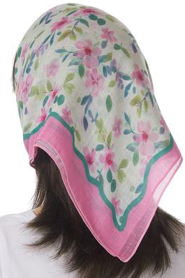 SHEER FLORAL PRINT HEAD OR NECK SCARF