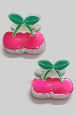 TWO PIECE CHERRY HAIR CLIP SET