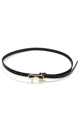 THIN PU LEATHER BELT WITH BOW BUCKLE