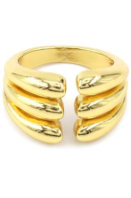 STACKED CUTOUT BRASS RING
