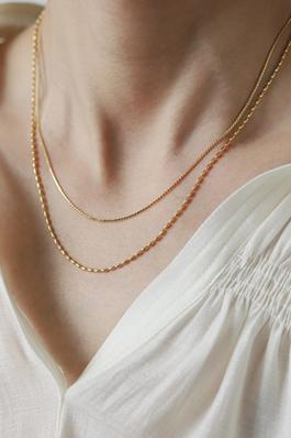 18K GOLD DIPPED LAYERED CHAIN NECKLACE