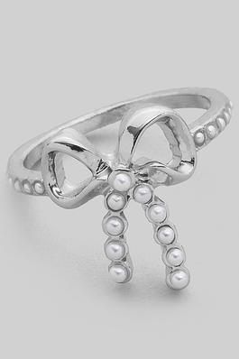 PEARL PAVE BOW RING