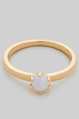 BRASS RING WITH NATURAL STONE