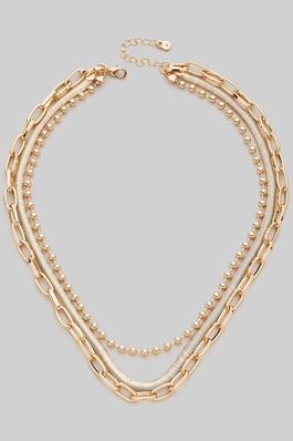 LAYERED MULTI CHAIN NECKLACE