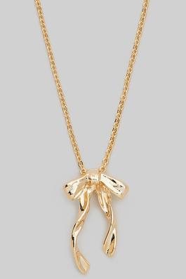 BRASS BOW PENDANT NECKLACE