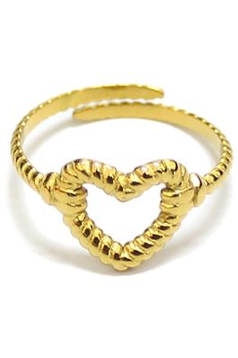 ADJUSTABLE TWISTED HEART RING