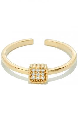 SQUARE CZ PAVE RING