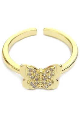 CZ BUTTERFLY ADJUSTABLE RING