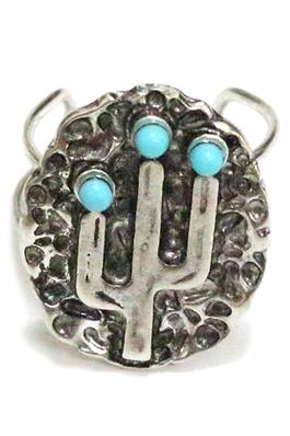 WESTERN STYLE CACTUS OPEN RING 