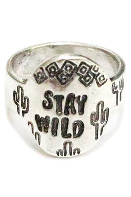 STAY WILD WESTERN BAND RING 