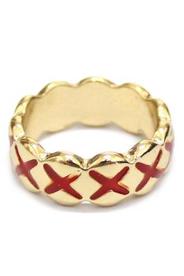X TEXTURED BAND RING