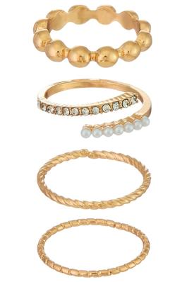 FOUR PIECE STACKED RING SET
