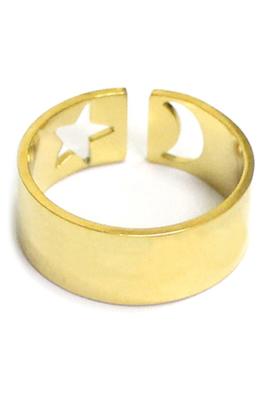 MOON AND STAR CUT OUT RING