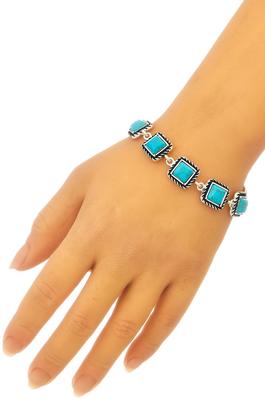 Square turquoise magnetic bracelet.